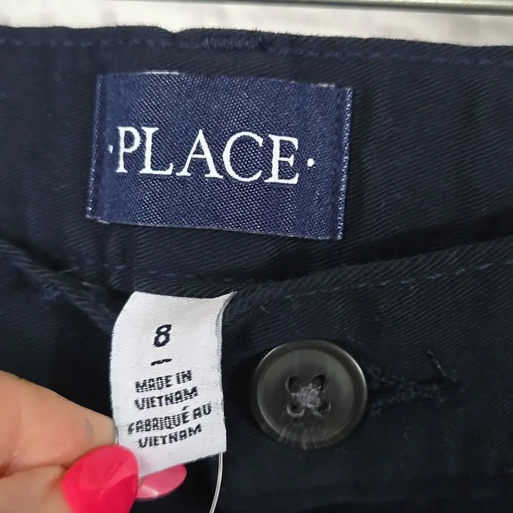 NWT The Children’s Place Boys Navy School Uniform Stretch Chino Shorts Classic 8